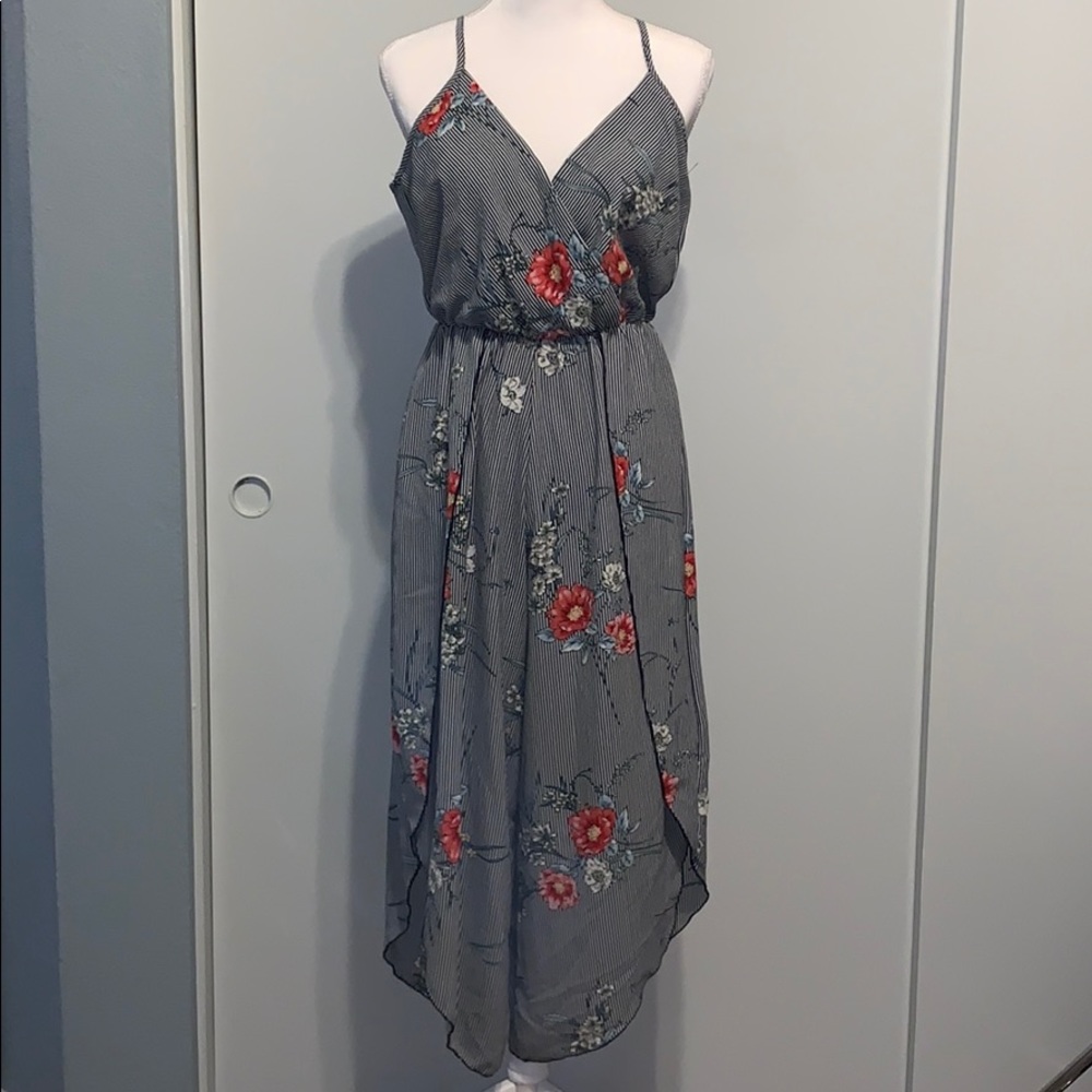NWT Scobe Blue Stripe Floral Romper
